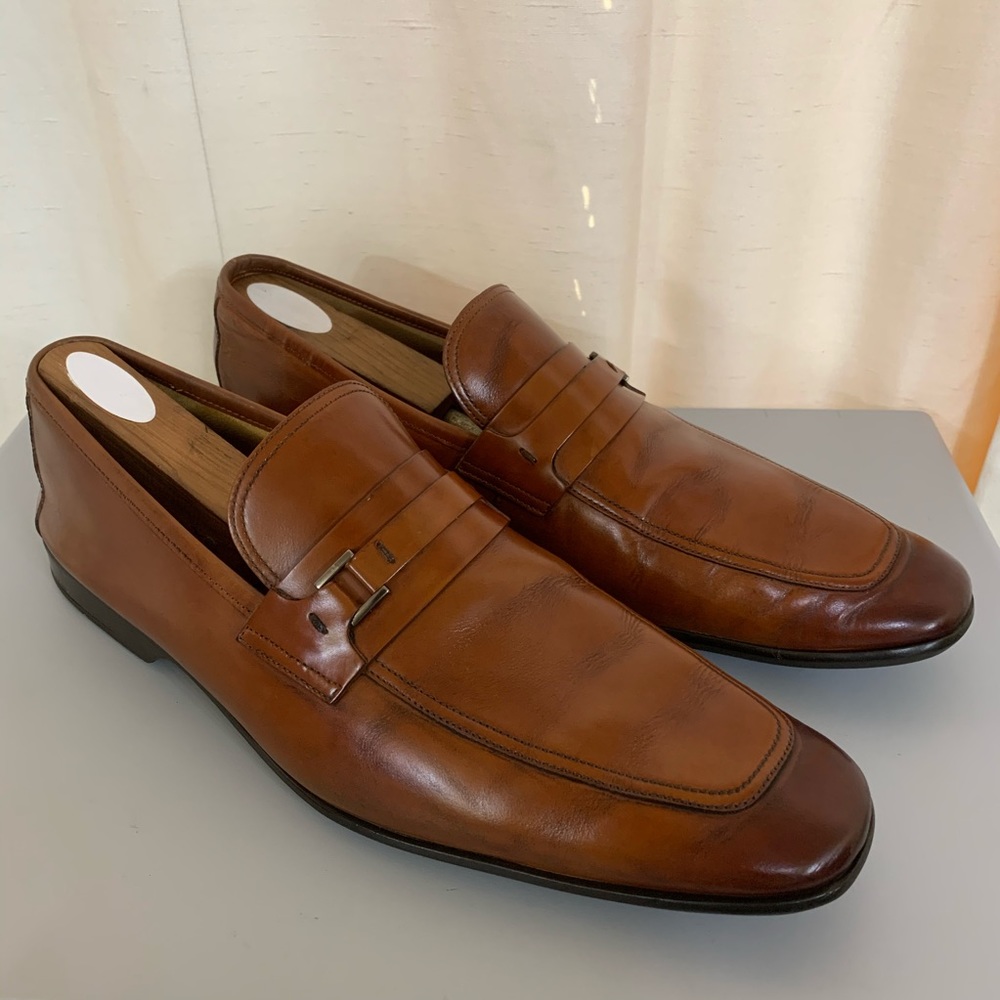 Magnanni Brown Leather Loafers 10.5